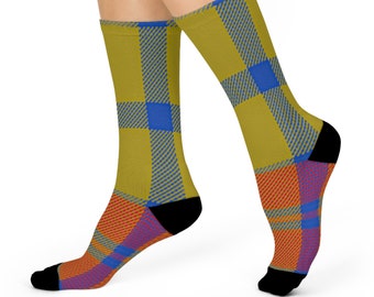Tartan Inspired Cushioned Crew Socks