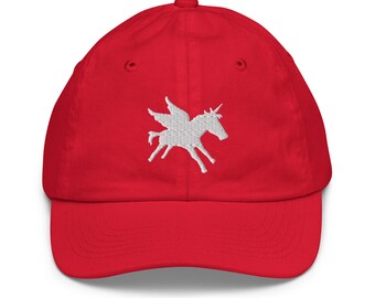 Youth Cap Embroidered Winged Unicorn ages 5 and up