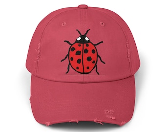 Ladybug Distressed Cap | Bug DTF Print Hat