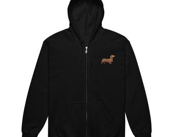 Dachshund DTF Print Unisex heavy blend zip hoodie