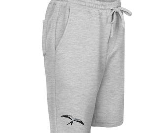 Men’s Fleece Shorts with Embroidered Swallowtail Kite – Comfortable Casual Summer & Lounge Wear
