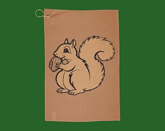 Squirrel Golf Towel with Clip