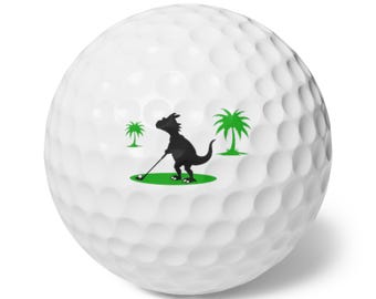 Funny Dinosaur Golf Balls, 6pcs - Novelty Golf Supplies, Unique Golf Gift Set, Golf Accessories, Golfing Equipment, Cool Golf Present