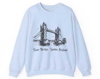 London Tower Bridge Sweatshirt, England River Thames Pullover Jumpe