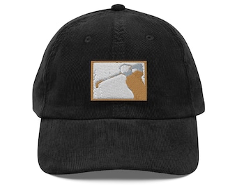 Golfer Embroidered Vintage corduroy cap