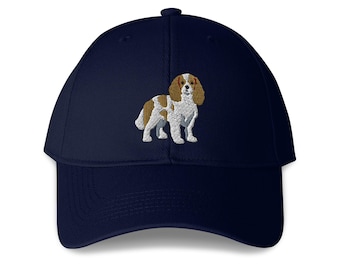 Cavalier King Charles Spaniel Embroidered Structured 6-Panel Adjustable Baseball Cap