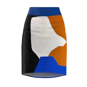 Women's Pencil Skirt Artistic Minimal Abstract Fusion