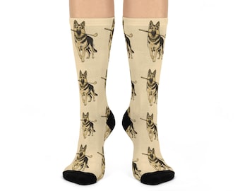 German Shepherd Golf Dog Crew Socks