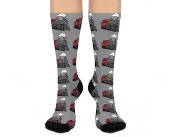 Steam Engine Locomotive Train One Size Socks