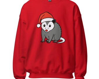 Christmas Santa Possum Sweatshirt – Cute Opossum Holiday Crewneck