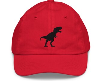 Tyrannosaurus Silhouette Embroidered Dinosaur Youth baseball cap Ages 5 and up