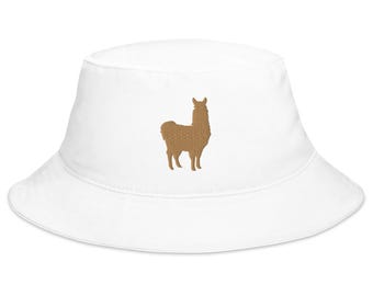 Lama Silhouette Embroidered Bucket Hat | Cute Animal Hat | Perfect Gift for Nature Lovers