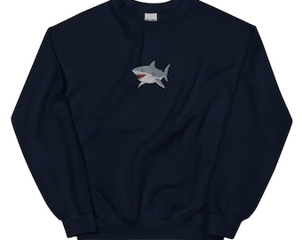 Embroidered Great White Shark Unisex Sweatshirt
