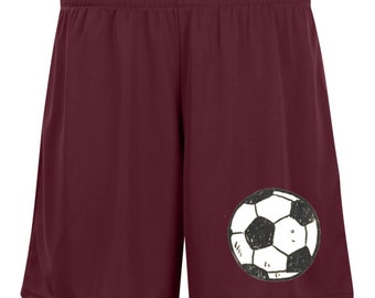 Short d'entraînement à imprimé ballon de football pour femme, anti-humidité, entrejambe de 7 pouces