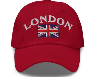 London and Union Jack Embroidered Flag Classic Dad Cap