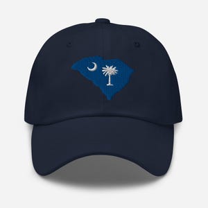 South Carolina State Shape Flag Embroidered Dad hat