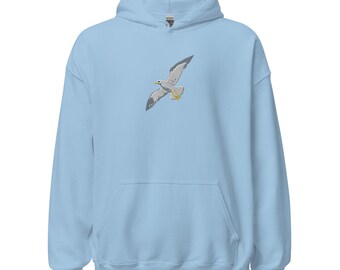 Embroidered Bird Hoodie | Seagull Flight of Freedom Design | Unisex Comfort Wear for Bird Lovers