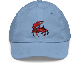 Fiddler Crab Embroidered Youth baseball cap for ages 5 and up