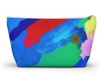 Zipper Carry All "Reflect"   Accessory Pouch Abstract Original Art Zipper Bag
