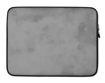 Universal Laptop Case - Minimal Gray Grid Neoprene Padded Sleeve for Laptops and  MacBooks - Stylish and  Protective