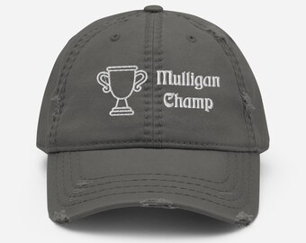 Mulligan Champ Distressed Golf Hat Adjustable Unisex - Perfect for Golf Lovers & Outdoor Sports