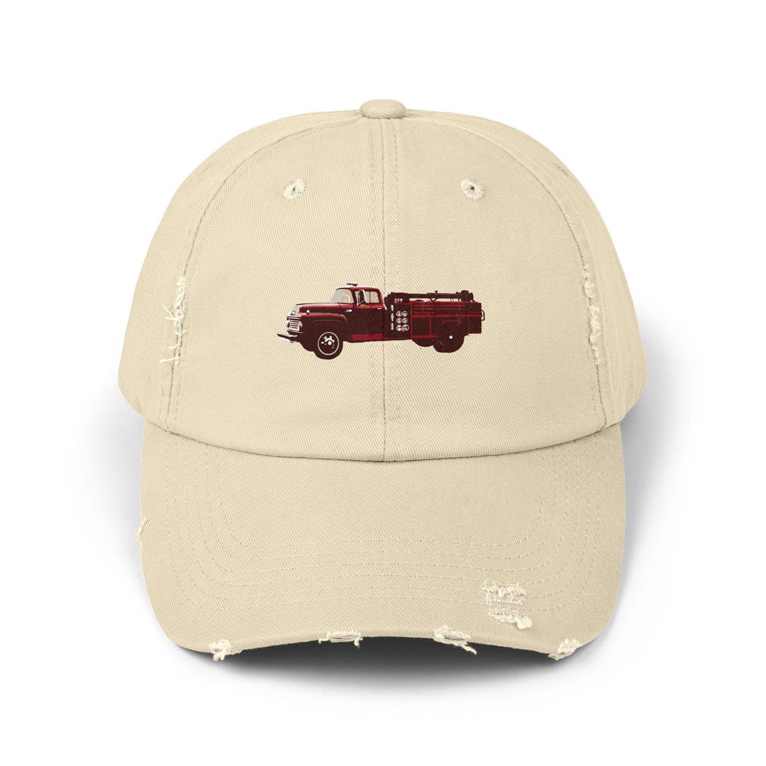 Vintage Fire Truck Cap, Distressed Cotton Twill Baseball Cap - Etsy
