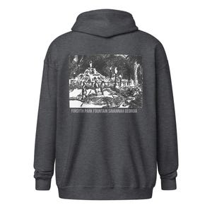 Forsyth Park Fountain Back Print Unisex zip hoodie