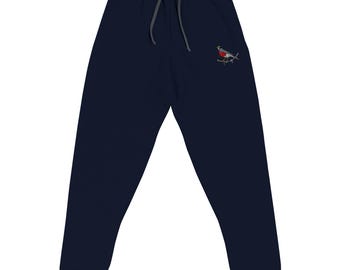 Embroidered American Red Robin Joggers Unisex Comfortable Bird Embroidered Casual Pants for Men & Women Stylish Lounge Wear