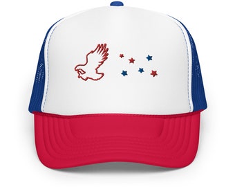 Eagle and Stars Embroidered Foam trucker hat
