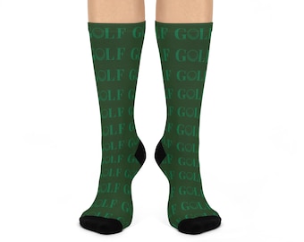 Golf Pattern Classic Green Crew Socks