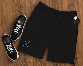 Crossed Clubs Golf Icon – Embroidered Men's fleece Sweat shorts