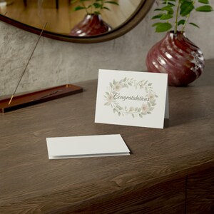 Elegant Sage and Ivory Floral Wedding Card - Congratulations Greeting for Bride and Groom