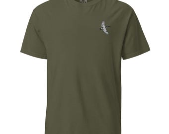 Belted Kingfisher Embroidered Unisex garment-dyed heavyweight t-shirt