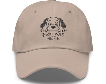 Fido Was Here – Funny Hand-Drawn Doggy Doodle Dad hat