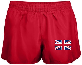 Union Jack UK Flag Running Shorts - Women's Running Shorts, Athletic Wear Fitness Apparel, British Theme