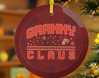 Granny Claus Glass Ornaments | Handmade Holiday Decor | Vintage Style Christmas Decoration & Gift Ideas