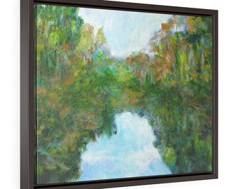 Framed Art Canvas Print "Harvey Lake" Original Art Gallery Wrap Canvas Print