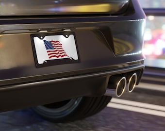 Waving USA Flag Vanity Plate | License Plate Decor, Patriotic