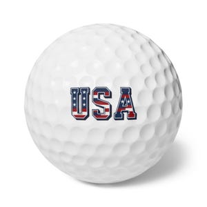 USA Golf Balls Set: Patriotic Red White Blue, Surlyn, Set of 6