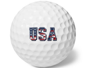 USA Golf Balls Set, USA Red White and Blue Design, Sports Accessories, Golfing Gift, Patriotic Golf Gear, 4th of July Golf Balls