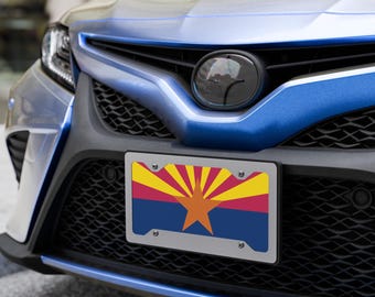 Arizona Flag Aluminum Vanity License Plate - Decorative Metal Tag for Cars, Trucks & Home Wall Art, Durable Outdoor Sign
