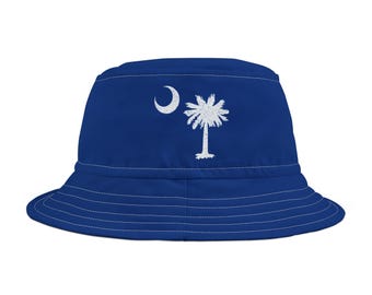 South Carolina Palmetto Crescent Bucket Hat - Coastal State Flag Cap