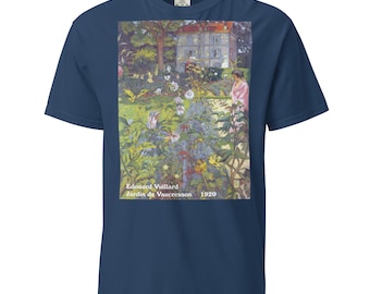 Edouard Vuillard Jardin de Vaucresson, 1920, Adult T-Shirt Unisex Garment-Dyed Heavyweight Graphic Tee