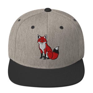 Embroidered Fox Snapback Hat: Casual Streetwear Baseball Cap