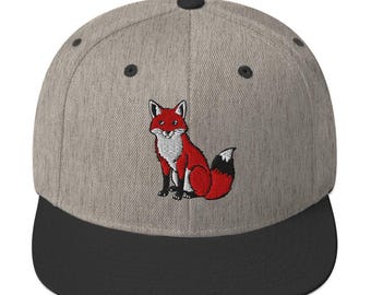 Embroidered Snapback Fox Hat – Stylish Animal Cap for Men & Women, Adjustable Baseball Hat, Casual Outdoor Streetwear