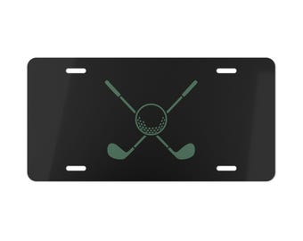 Crossed Golf Clubs Vanity License Plate