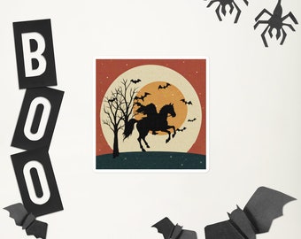 Headless Horseman Bubble-free Spooky Season stickers