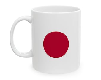 Hinomaru Rising Sun Japan Flag Mug, Japan Sunrise Coffee Cup, Tea Mug, Patriotic Gift, Asian Culture, Japanese Flag Decor, 11oz, 15oz