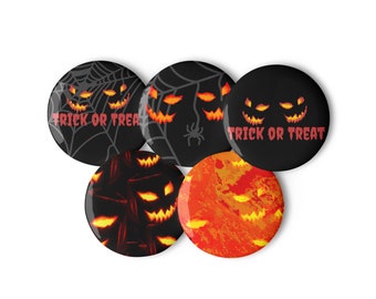 Set of pin buttons 5 Halloween theme pins DonWillisJrArt