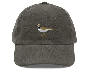 Killdeer Embroidered Bird Vintage corduroy cap